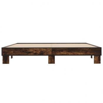 Bettgestell Räuchereiche 200x200 cm Holzwerkstoff und Metall