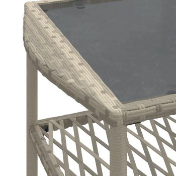 4-tlg. Garten-Sofagarnitur mit Kissen Hellgrau Poly Rattan