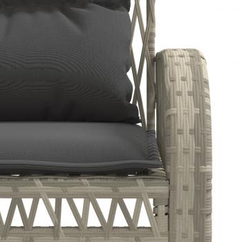 4-tlg. Garten-Sofagarnitur mit Kissen Hellgrau Poly Rattan