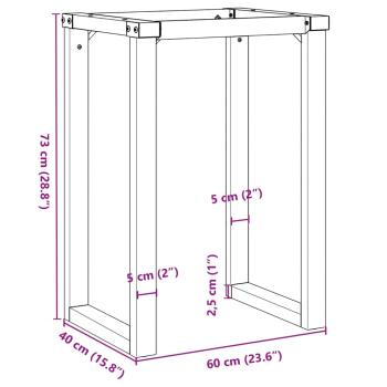 Esstisch-Gestell in O-Form 60x40x73 cm Gusseisen