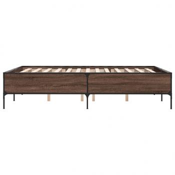 Bettgestell Braun Eichen-Optik 120x200 cm Holzwerkstoff Metall