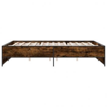Bettgestell Räuchereiche 150x200 cm Holzwerkstoff und Metall