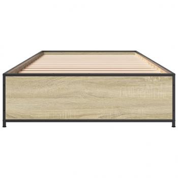 Bettgestell Sonoma-Eiche 90x190 cm Holzwerkstoff und Metall