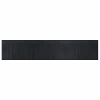 Teppich Rechteckig Schwarz 60x300 cm Bambus