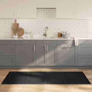 ARDEBO.de - Teppich Rechteckig Grau 80x200 cm Bambus