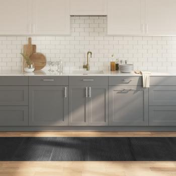 ARDEBO.de - Teppich Rechteckig Grau 80x300 cm Bambus