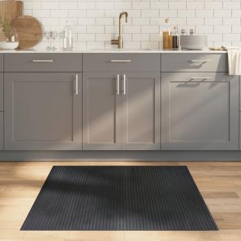 ARDEBO.de - Teppich Rechteckig Grau 100x100 cm Bambus