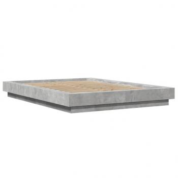 Bettgestell Betongrau 135x190 cm Holzwerkstoff