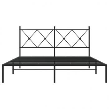 Bettgestell mit Kopfteil Metall Schwarz 160x200 cm