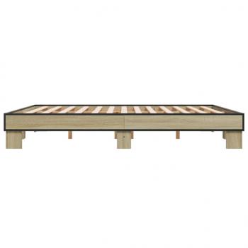 Bettgestell Sonoma-Eiche 180x200 cm Holzwerkstoff und Metall