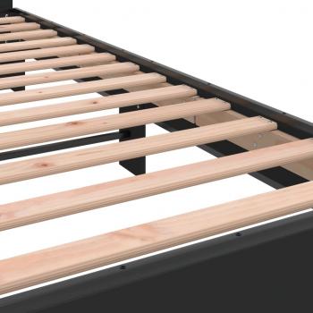ARDEBO.de - Bettgestell Schwarz 200x200 cm Holzwerkstoff und Metall