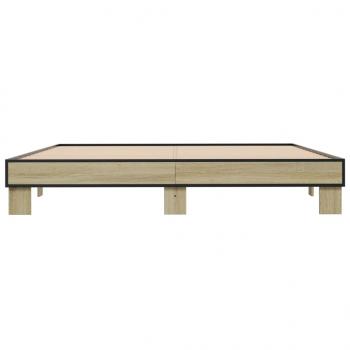 Bettgestell Sonoma-Eiche 200x200 cm Holzwerkstoff und Metall