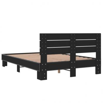 Bettgestell Schwarz 135x190 cm Holzwerkstoff und Metall