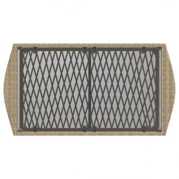 4-tlg. Garten-Sofagarnitur mit Kissen Beige Poly Rattan