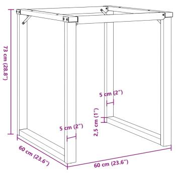 Esstisch-Gestell in O-Form 60x60x73 cm Gusseisen