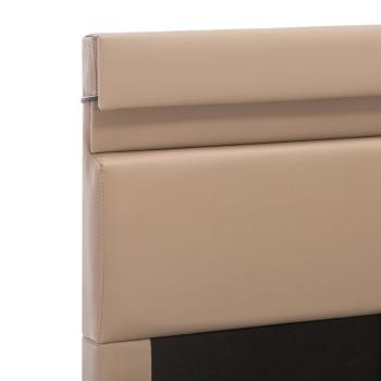 Stauraumbett mit LED Cappuccino-Braun Kunstleder 140×200cm