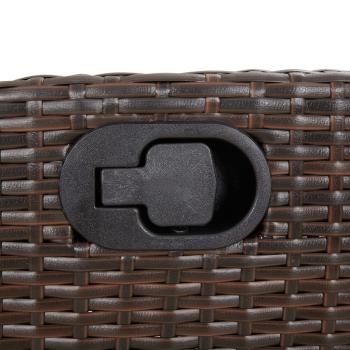 5-tlg. Garten-Essgruppe mit Kissen Braun Poly Rattan
