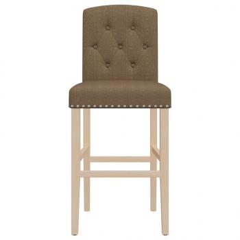 Barstühle 2 Stk. Massivholz Gummibaum und Stoff