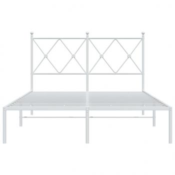 Bettgestell mit Kopfteil Metall Weiß 120x190 cm