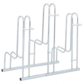 Fahrradständer für 3 Fahrräder Freistehend Verzinkter Stahl