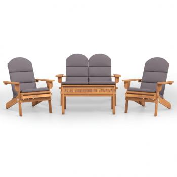 4-tlg. Garten-Lounge-Set Adirondack Massivholz Akazie