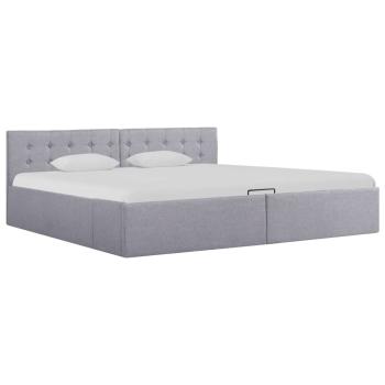 Stauraumbett Hydraulisch Hellgrau Stoff 180×200 cm 