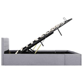 Stauraumbett Hydraulisch Hellgrau Stoff 180×200 cm
