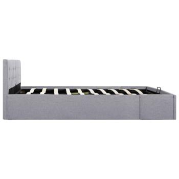 Stauraumbett Hydraulisch Hellgrau Stoff 180×200 cm