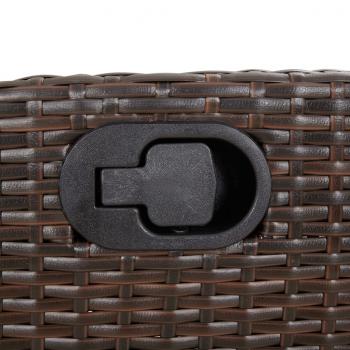 Gartensessel mit Kissen 2 Stk. Verstellbar Braun Poly Rattan