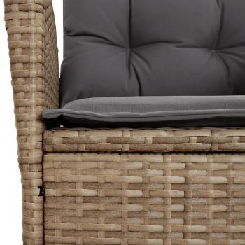 9-tlg. Garten-Essgruppe mit Kissen Beigemischung Poly Rattan