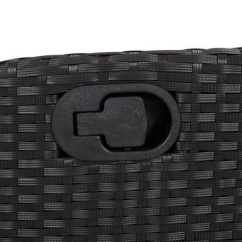 ARDEBO.de - 7-tlg. Garten-Essgruppe mit Kissen Schwarz Poly Rattan