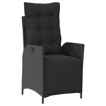 ARDEBO.de - 9-tlg. Garten-Essgruppe mit Kissen Schwarz Poly Rattan