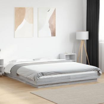 Bettgestell Grau Sonoma 150x200 cm Holzwerkstoff