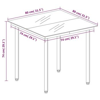 3-tlg. Garten-Essgruppe mit Kissen Braun Poly Rattan