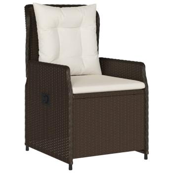 3-tlg. Garten-Essgruppe mit Kissen Braun Poly Rattan