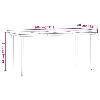 7-tlg. Garten-Essgruppe mit Kissen Schwarz Poly Rattan