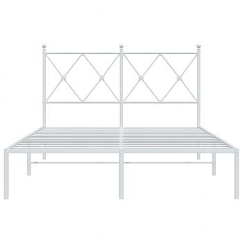Bettgestell mit Kopfteil Metall Weiß 120x200 cm