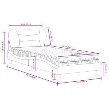 Bett mit Matratze Braun 80x200 cm Kunstleder