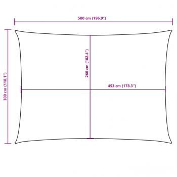 Sonnensegel Oxford-Gewebe Rechteckig 3x5 m Schwarz