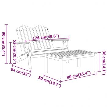 4-tlg. Garten-Lounge-Set Adirondack Massivholz Akazie