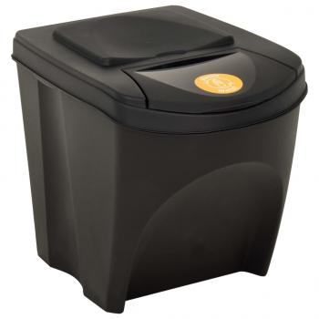 Stapelbare Mülleimer 3 Stk. Anthrazit 75 L  
