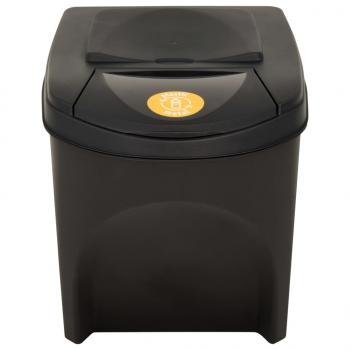 Stapelbare Mülleimer 3 Stk. Anthrazit 75 L  
