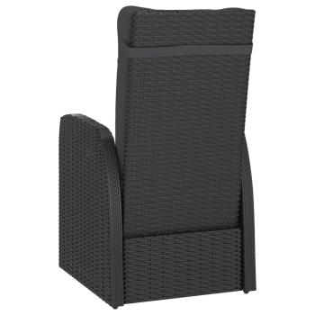 11-tlg. Garten-Essgruppe mit Kissen Poly Rattan Schwarz