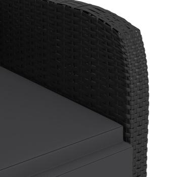 11-tlg. Garten-Essgruppe mit Kissen Poly Rattan Schwarz