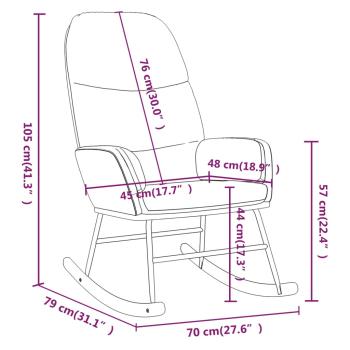 Schaukelstuhl mit Hocker Cremeweiß Stoff