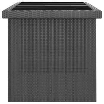 11-tlg. Garten-Essgruppe mit Kissen Poly Rattan Schwarz