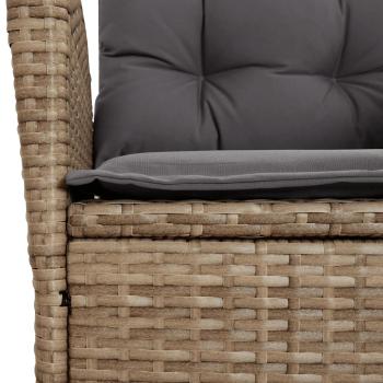 9-tlg. Garten-Essgruppe mit Kissen Beige Poly Rattan