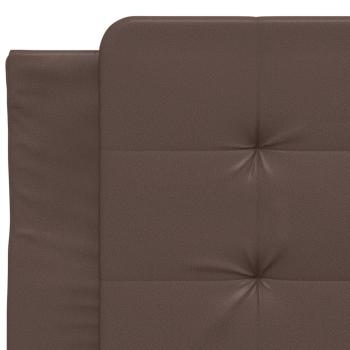 Bettgestell mit LED Braun 90x190 cm Kunstleder