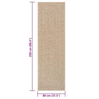 Teppich ZIZUR 80x250 cm Jute-Optik Indoor und Outdoor