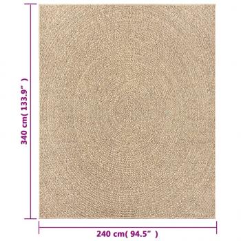 Teppich ZIZUR 240x340 cm Jute-Optik Indoor und Outdoor